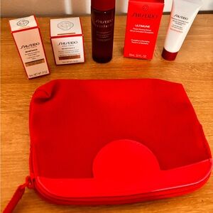 Shiseido Red Skincare Collection with Cosmetic Bag